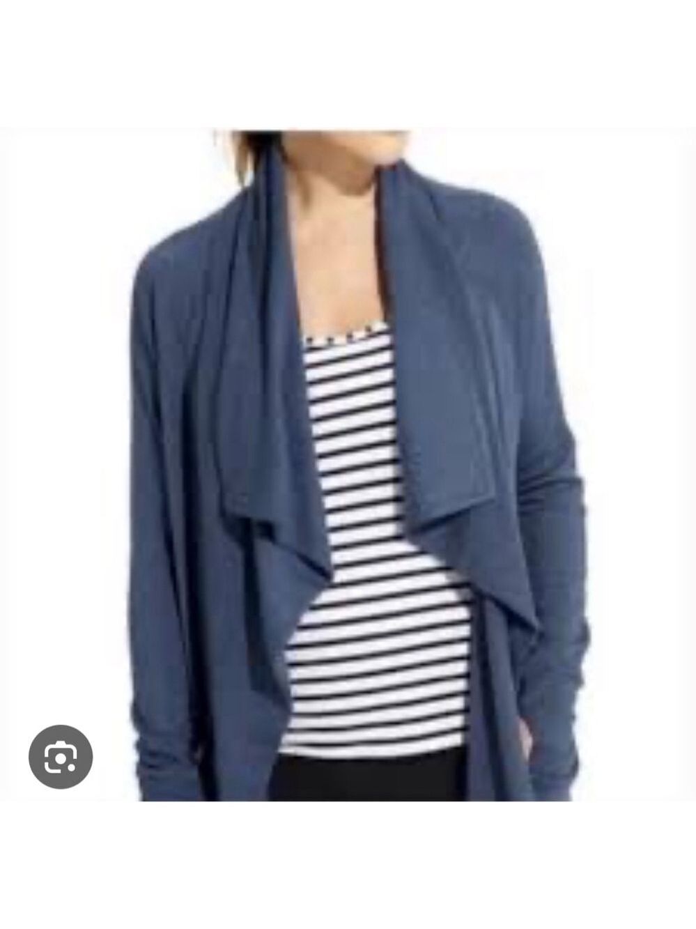 Women's Athleta Long Sleeve Studio Magnetic Wrap Cardigan XS Navy Blue